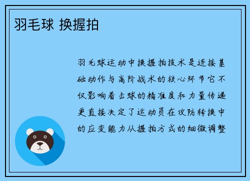 羽毛球 换握拍